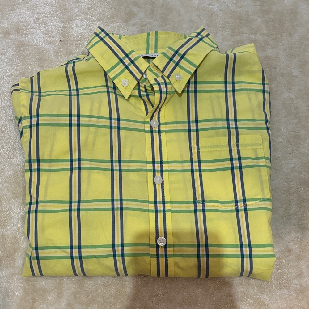 Janie and Jack Yellow Plaid Casual Shirt